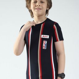 Monte Carlo Boys Striped Applique T-shirt-image-87