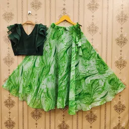 JOVK DESIGN Girls Tie and Dye Ready to Wear Lehenga &-picture-12