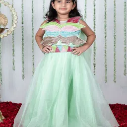 Li'l Angels Girls Embroidered Thread Work Ready to Wear Lehenga &-image-31