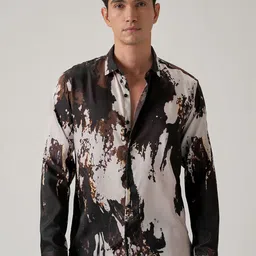 Banana Club Men Classic Slim Fit Abstract Printed Casual Shirt-image-59