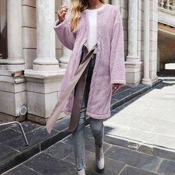 LULU & SKY Women Open Front Longline Over Coat-26