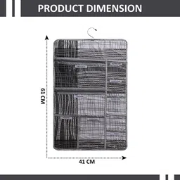 Kuber Industries Grey & White Printed Foldable Hanging Document Holder With 10 Pockets image 3