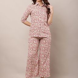 Mast & Harbour Printed Shirt-Neck Shirt With Palazzo Co-Ords-picture-40