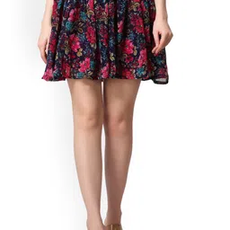 SCORPIUS Printed Above Knee Length Flared Skirt-39
