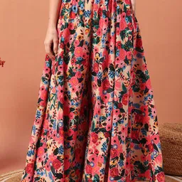 OTABU Floral Printed Flared Maxi Skirt-picture-32