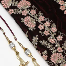 DIVASTRI Embroidered Thread Work Semi-Stitched Lehenga & Unstitched Blouse With Dupatta image 4