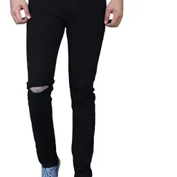 COMFITS Men Classic Mid-Rise Slash Knee Slim Fit Jeans-picture-40