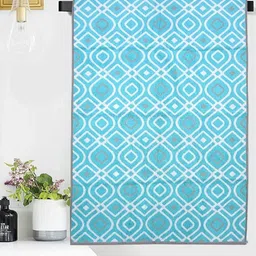 Aura Turquoise Blue & White 1 Printed Cotton 500 GSM Bath Towel-42
