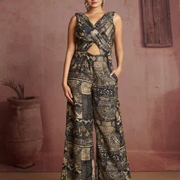 Fusionic Printed Basic Jumpsuit with Embellished-10