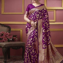 KALINI Floral Zari Art Silk Banarasi Saree-image-95