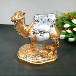 apka mart Gold-Toned & Silver-Toned Birds And Animals Figurine Camel Showpiece-image-71