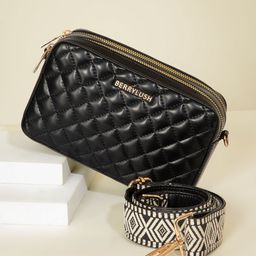 Berrylush Women Solid Baguette Quilted Sling Bag-image-42