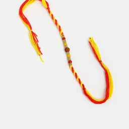 Anouk Set Of 4 Artificial Stones Studded & Beaded Thread Rakhis With Roli Chawal image 4