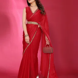 Anouk Women Solid Embellished Saree-picture-32