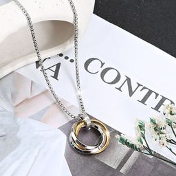 Jewels Galaxy Silver-Plated Circular Pendants with Chains-37