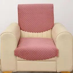 Bajo's Pink Solid Velvet 2 Piece Sofa Cover-image-44