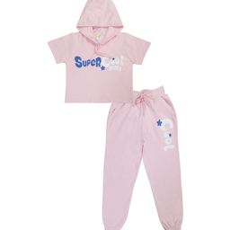 Clothe Funn Printed Hooded Clothing Set-image-40