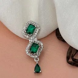 ABDESIGNS Silver Plated American Diamond Saree Clip Accessories-image-36