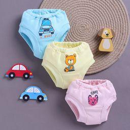 Redden Infant Girls Pack Of 3 Assorted Pure Cotton Mid-Rise Basic Briefs R1-Z41-PK3-10