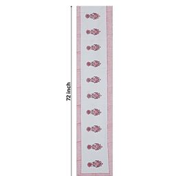 LIVING ROOTS White & Pink Printed Table Runner-12