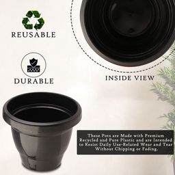 Kuber Industries Red & Black Set Of 12 Plastic 2-Layer Planters image 5