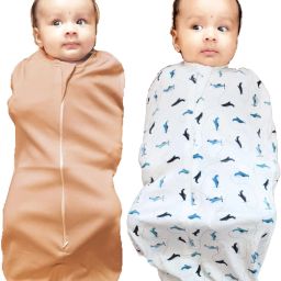 POD/Swaddle/Sleeping Bag/Sack for NewbornBaby 0-3 months Pack of-2 Peach+White Sleeping Bag-image-25
