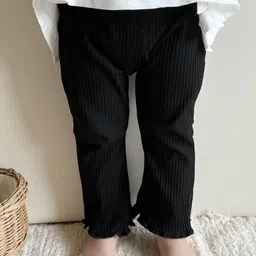 LULU & SKY Girls Striped Flared High-Rise Trousers-image-79