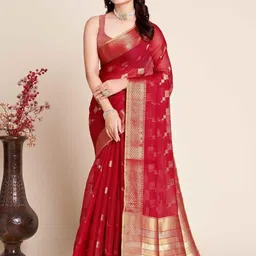 VARNI FABRICS Woven Design Zari Banarasi Saree-picture-18