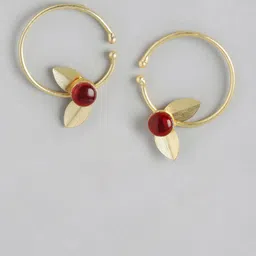 Anouk Gold Plated Artificial Stone Studded Circular Studs image 2