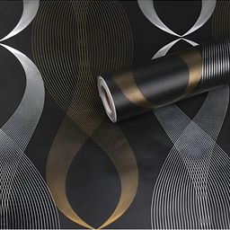 INDIAN ROYALS Black & White Liner Vinyl Home Decor Waterproof Wallpaper-image-28