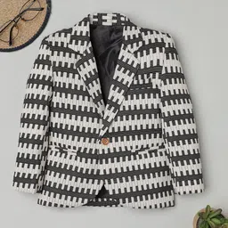 Ridokidz Boys Striped Tailored Fit Single Breasted Blazer-image-42
