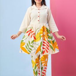 Muhuratam Girls Printed Kurta Set-image-94