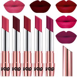 VOLO Set Of 5 Creme Matte Lipstick-Pink 41-Maroon 42-Red 43-Passion Pink 44-Magenta 45-12