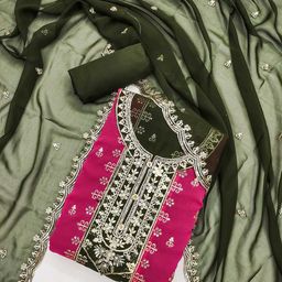 LeeliPeeri Designer Embroidered Unstitched Dress Material-image-91