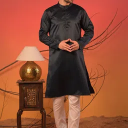 Rangkathaa Men Thread Work Jacquard Kurta-image-19
