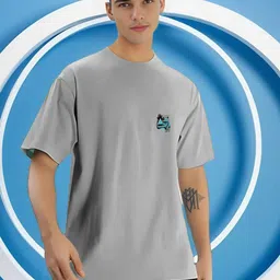 R.Code by The Roadster Lifestyle Co. Men Graphic Printed Round Neck Oversized T-shirt-image-5