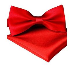 VOICI Red Satin Solid Bow Tie-image-26
