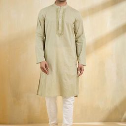 Fabindia Men Ethnic Motifs Flared Sleeves Gotta Patti Kurta-28