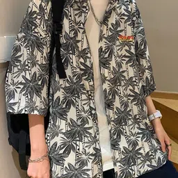 KPOP Men Original Floral Printed Casual Shirt-image-99