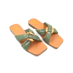 ZaHu Women Open Toe Flats with Buckles-picture-57