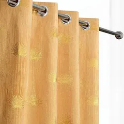 Myntra Elegant Homes Set Of 2 Gold Velvet Long Door Curtains-picture-4