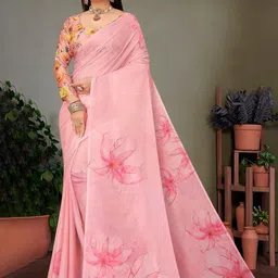 KALINI Pink Pure Georgette Printed Sarees-picture-57