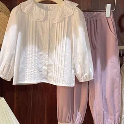 LULU & SKY Girls Striped Top with Trousers-image-62