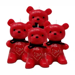PEEPALCOMM Red 4 pieces Pillar Candle-55