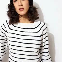 SASSAFRAS Women Striped Pullover-19