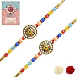 MEIRA JEWELLERY 2-Pcs Rakhi With Greeting Card & Roli Chawal-image-28