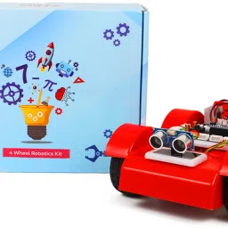 stemcity 4-Wheel DIY Obstacle Avoidance Robotic Car Kit |Smart Sensor Robot for Students image 2