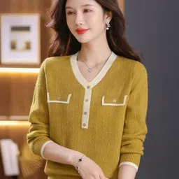 StyleCast Women Colourblocked Cashmere Cardigan-picture-34