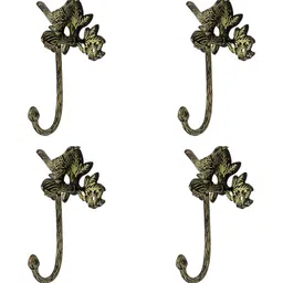 IndianShelf Bronze Toned 4 Pieces Brass Bird Wall Hooks Door Hanger-picture-45