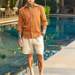 Campus Sutra Men Comfort Regular Fit Textured Casual Shirt-image-93